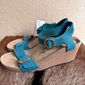 Papillio by Birkenstock Soley Embossed Wedge Sandals Biscay Bay EU 41/US 10